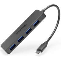 USB-C elosztó HUB port replikátor - 4 db nagy sebességű USB 3.0 porttal, gyors adatátvitelhez és több eszköz csatlakoztatásához laptophoz és PC-hez