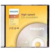 Philips Philips CD-R lemez 700MB, 80 perc, 52x sebesség, Slim tokban