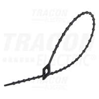 Tracon Tracon Gyöngyös nyitható kábelkötegelő, fekete 100×1,2mm, D=3-25mm, PA6.6