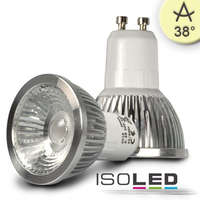Isoled GU10 LED szpot fényforrás, 5,5W, COB, 38°, meleg fehér, dimmelheto