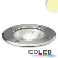 Isoled LED padlóba süllyesztett lámpa, kerek, rozsdamentes acél, IP67, 7 W COB, 90°, meleg fehér
