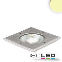 Isoled LED padlóba süllyesztett lámpa, szögletes, rozsdamentes acél, IP67, 7W COB, 90°, meleg fehér