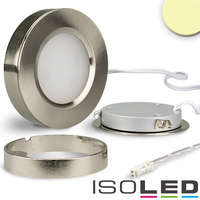 Isoled LED slim süllyesztheto/felületre szerelt lámpa MiniAMP,ezüst,3W,12V DC, IP52,meleg fehér, dimmelheto