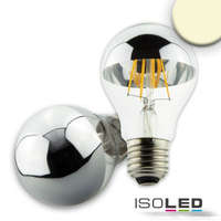 Isoled E27 LED fényforrás tükrös fejjel, 4 W, átlátszó, meleg fehér