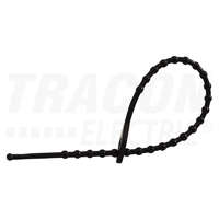 Tracon Tracon Gyöngyös nyitható kábelkötegelő, fekete 120×1,3mm, D=6-25mm, PE