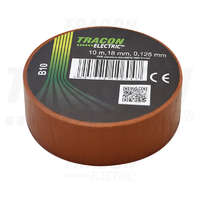 Tracon Tracon Szigetelőszalag, barna 10m×18mm, PVC, 0-90°C, 40kV/mm