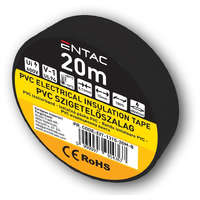 Entac Entac Szigetelőszalag 0.13x15mm Fekete 20m