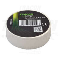 Tracon Tracon Szigetelőszalag, fehér 10m×18mm, PVC, 0-90°C, 40kV/mm