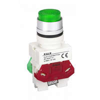 Himel HLAY7-11D Zöld LED világító nyomógomb 24V NO+NC