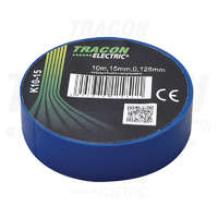 Tracon Tracon Szigetelőszalag, kék 10m×15mm, PVC, 0-90°C, 40kV/mm