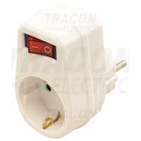 Tracon Tracon Csatlakozóaljzat adapter kapcsolóval, fehér 250 VAC 16 A 1×SCHUKO, max. 3680 W