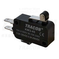 Tracon Tracon Helyzetkapcsoló, mikro, karos-görgős 1×CO 10(3)A/230V, 15mm, 4,8x0,8 mm, IP00