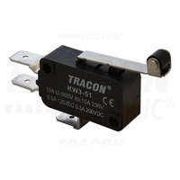 Tracon Tracon Helyzetkapcsoló, mikro, karos-görgős 1×CO 10(3)A/230V, 28mm, 6,3x0,8 mm, IP00