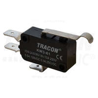 Tracon Tracon Helyzetkapcsoló, mikro, íves-rugószár 1×CO 10(3)A/230V, 28mm, 6,3x0,8 mm, IP00