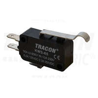 Tracon Tracon Helyzetkapcsoló, mikro, íves-rugószár 1×CO 10(3)A/230V, 28mm, 4,8x0,8 mm, IP00