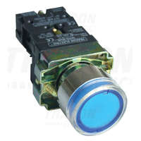 Tracon Tracon Tok. világító nyomógomb, fémalap, kék, glim, izzó nélkül 1×NO, 3A/400V AC, 230V, IP44