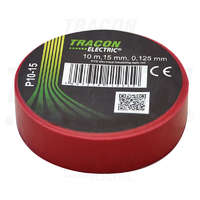 Tracon Tracon Szigetelőszalag, piros 10m×15mm, PVC, 0-90°C, 40kV/mm