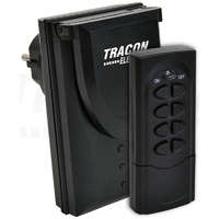 Tracon Tracon Távkapcsolós csatlakozóaljzat, 1 aljzat, 1 távírányító, IP44 230VAC, 50Hz, 3600W, IP44, 433,92MHz