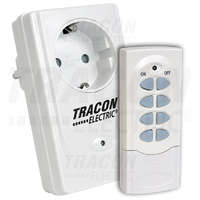 Tracon Tracon Távkapcsolós csatlakozóaljzat, 1 aljzat, 1 távírányító 230VAC, 50Hz, 3600W, IP20, 433,92MHz