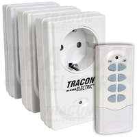 Tracon Tracon Távkapcsolós csatlakozóaljzat, 3 aljzat, 1 távírányító 230VAC, 50Hz, 3600W, IP20, 433,92MHz