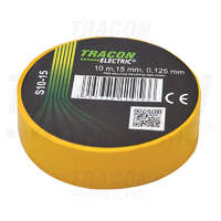 Tracon Tracon Szigetelőszalag, sárga 10m×15mm, PVC, 0-90°C, 40kV/mm