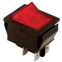Tracon Tracon Készülékkapcsoló, BE-KI, 2-pólus, piros, világító raszter 16(6)A, 250V AC