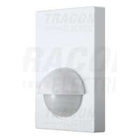 Tracon Tracon Mozgásérzékelő, fali, lapos, fehér 230V, 50 Hz, 180°, 1-12 m, 10 s-7 min, 3-2000lux, IP44