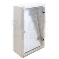 Tracon Tracon Műanyag elosztószekrény átlátszó ajtóval H×W×D=600×400×200mm, IP65, IK10, 1000V AC/DC, RAL7035
