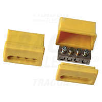 Tracon Tracon Szigetelt csavaros vezetékösszekötő, sárga ház 4×(1,5-4mm2), 450VAC, max. 40A