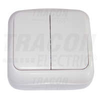 Tracon Tracon Falon kívüli 2-áramkörös kapcsoló (tapétakapcsoló) 10AX/250VAC, IP20 (2×101)