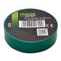 Tracon Tracon Szigetelőszalag, zöld 20m×18mm, PVC, 0-90°C, 40kV/mm