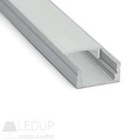 LS LED profil 2000 mm (matt fedlappal, rögzítővel és végzáróval)