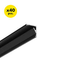 TOPMET TOPMET LED profil CABI12 E 2000 mm fekete eloxált - kiszerelés (1 pár)