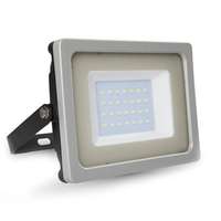 V-TAC LED reflektor , 30 Watt , Ultra Slim , SMD , szürke keret , természetes fehér