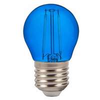V-TAC LED lámpa , égő , izzószálas hatás , filament , kisgömb , E27 foglalat , G45 , 2 Watt , kék