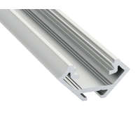 Lumines Alumínium sarok profil LED szalaghoz , 1 méter/db , ezüst eloxált , VÍZTISZTA fedővel ,...