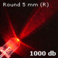 LEDvonal LED Dióda (5 mm - kerek fejű - 25°) Piros