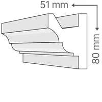 LEDvonal RV-11/B , Rejtett világítás díszléc , oldalfal , 1.25 m/db