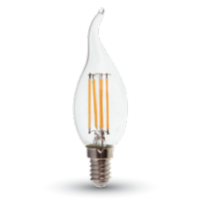 V-TAC LED lámpa , égő , izzószálas hatás , filament , láng , gyertya , E14 foglalat , 4 Watt ,...