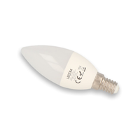 LEDOM LED lámpa , égő , gyertya , E14 foglalat , 6 Watt , 160° , meleg fehér , LEDOM