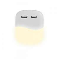 V-TAC LED lámpatest , éjszakai irányfény , 2 db USB csatlakozóval , 0.5W , négyzet , meleg...