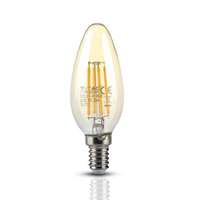 V-TAC LED lámpa , égő , izzószálas hatás , filament , gyertya , E14 foglalat , 4 Watt , meleg...