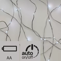 EMOS Led fényfüzér , beltéri , nano LED , 0.9 m , hideg fehér , ezüstszálas , időzíthető ,...
