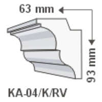 LEDvonal KA-04/K , Rejtett világítás díszléc , oldalfal , 1.25 m/db