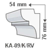 LEDvonal KA-09/K , Rejtett világítás díszléc , oldalfal , 1.25 m/db
