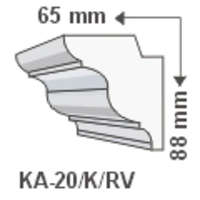 LEDvonal KA-20/K , Rejtett világítás díszléc , oldalfal , 1.25 m/db