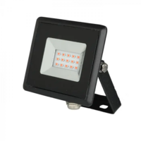 V-TAC LED reflektor , 10 Watt , piros fényű , fekete , kültéri , IP65