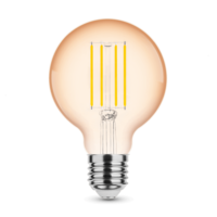 Modee LED lámpa , égő , izzószálas hatás , filament , E27 foglalat , G80 , Edison , 4 Watt ,...