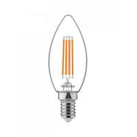 TOSHIBA LED lámpa , égő , izzószálás hatás , filament , gyertya , E14 foglalat , 4.5 Watt , meleg...