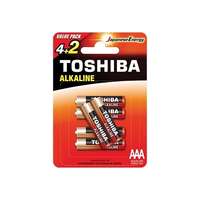 TOSHIBA Ceruzaelem AAA (LR03) , 1.5 Volt , 6 darab , tartós , elem , Red Alkaline , TOSHIBA